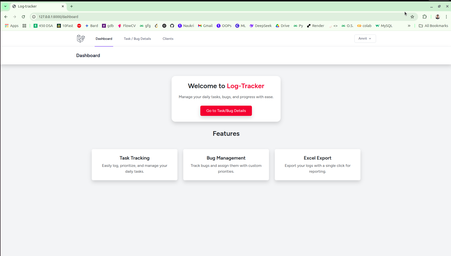Log Tracker App